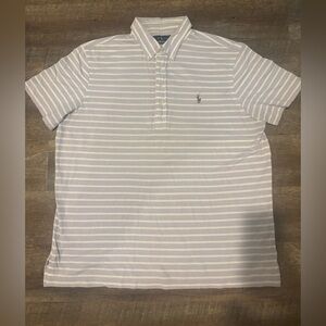 Ralph Lauren Men's Polo - Purple and White Stripes